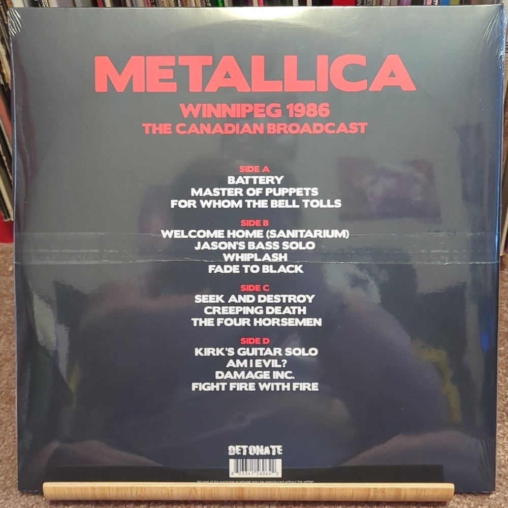 Metallica - Winnipeg '86 Canadian Broadcast Vinyl Record - Picture 2 of 3